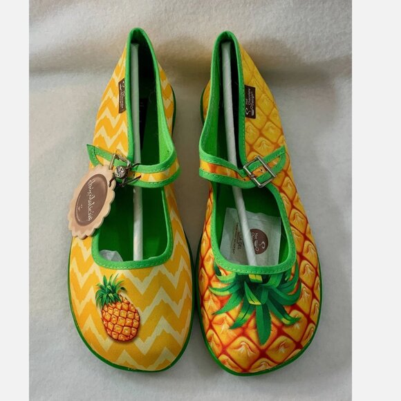 Hot Chocolate Design Chocolaticas Pineapple Mary Jane Flats EU 38 US 8 NWT - Picture 1 of 7